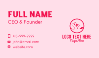 Pink Twin Hearts  Business Card