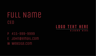 Generic Company Wordmark Business Card