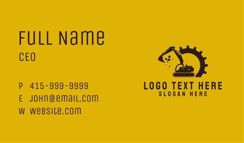 Excavation Business Card example 3