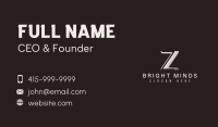Luxury Elegant Simple Letter Z Business Card
