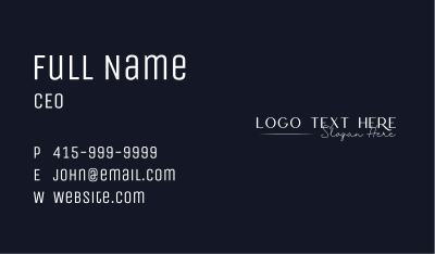 Luxurious Feminine Wordmark Business Card