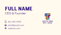 Colorful Letter T Business Card