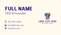 Colorful Letter T Business Card