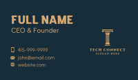 Classical Pillar Letter T Business Card