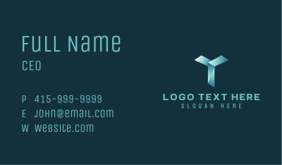 Gradient Startup Letter Y Business Card Image Preview