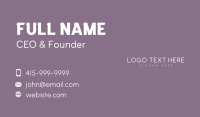 Classy Minimalist Wordmark Business Card