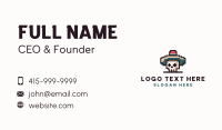 Pixel Skull Sombrero Business Card