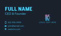 Futuristic Letter K Gaming  Business Card