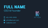 Futuristic Letter K Gaming  Business Card