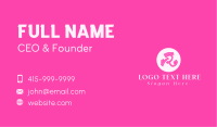 Pink Fashion Letter R Business Card