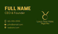 Gold Taurus Horoscope Symbol Business Card Design