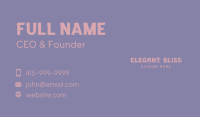 Cute Pink Playful Wordmark  Business Card