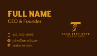 Gold Generic Letter T Business Card Design