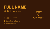 Gold Generic Letter T Business Card Image Preview