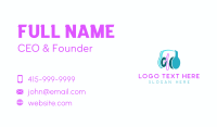 Headphones Music Wave Business Card