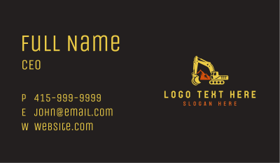Mountain Excavator Machinery Business Card