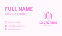 Pink Heart Flower  Business Card