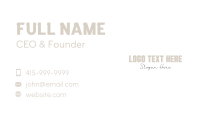 Simple Signature Wordmark Business Card