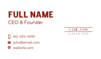 Thin Minimalist Wordmark Business Card
