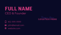 Neon DJ Wordmark Business Card Design