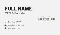 Luxury Fashion Wordmark Business Card