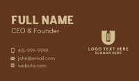 Beige Building Letter U Business Card