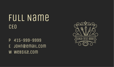 Gourmet Catering Diner Business Card