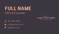 Elegant Lifestyle Wordmark Business Card Design