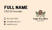 Organic Coffee Bean Leaf Business Card