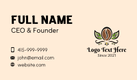 Organic Coffee Bean Leaf Business Card Design