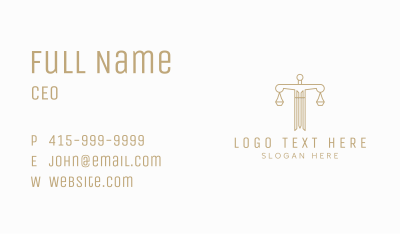 Sword Law Justice Scale Business Card