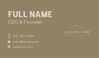 Hipster Clothing Brand Wordmark Business Card