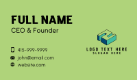 3D Pixel Letter N Business Card