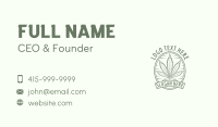 Green Cannabis Emblem Business Card