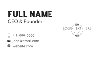 Elegant Black Wordmark  Business Card