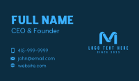 Blue Initial Letter M Business Card