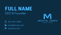 Blue Initial Letter M Business Card
