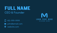 Blue Initial Letter M Business Card Design