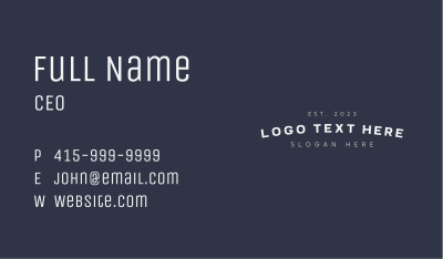 Simple Professional Wordmark Business Card
