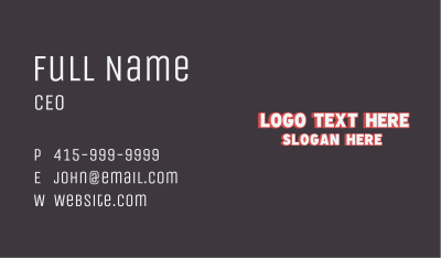 Popart Creative Wordmark Business Card Image Preview