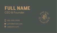 Gold Floral Woman Business Card