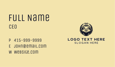 Sloth Animal Wildlife Business Card Image Preview