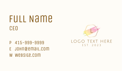Luxury Makeup Letter Business Card