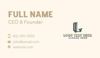 Luxury Fashion Letter L Business Card