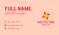 Pink Yellow Star Business Card