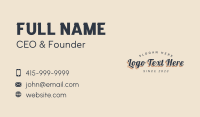 Casual Business Wordmark Business Card