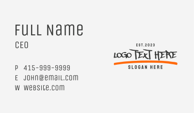 Simple Graffiti Wordmark Business Card