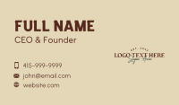 Rustic Brand Wordmark Business Card