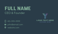 Modern Glitch Letter Y Business Card