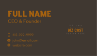 Gothic Urban Wordmark Business Card